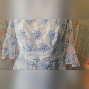 🌸 FLOWER FIELD EMBROIDERED SATIN DRESS Custim Size 1x🌸